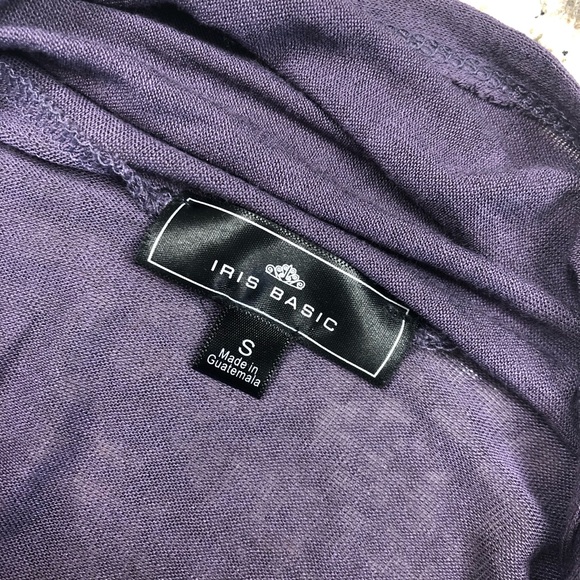 Iris Basic Purple Draped Long-Sleeve Cardigan - Picture 6 of 6